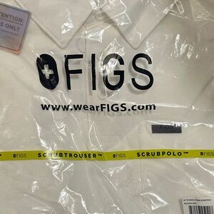 FIGS Men's White Polo Shirt
